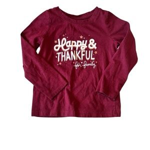 Toddler Girl Long Sleeve Graphic Tee Happy & Thankful fall shirt size 3T